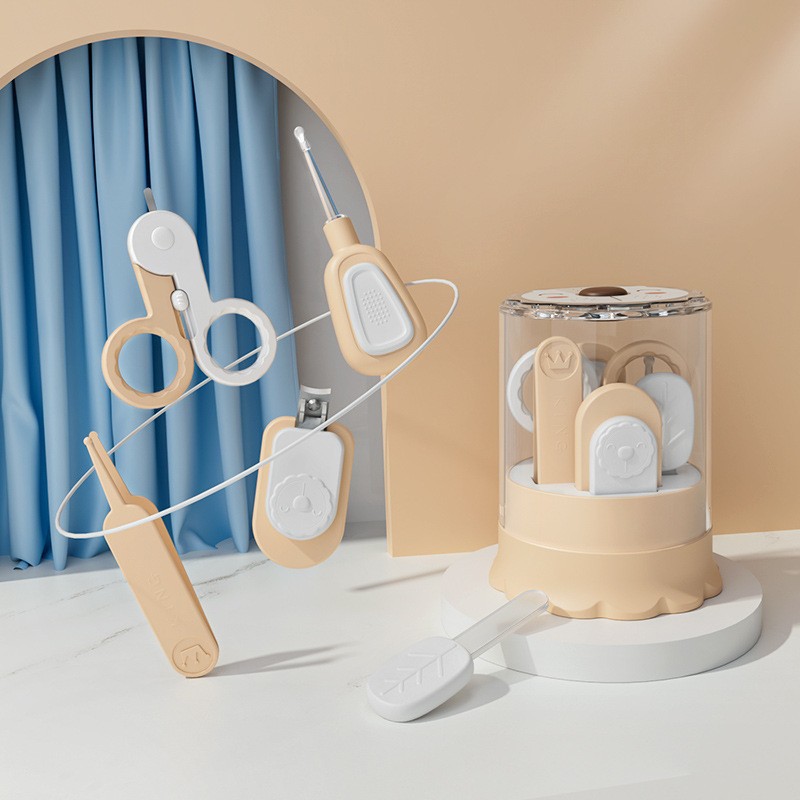 Кусачки для ногтей Lion, набор из 5 предметов, цвет чая с молоком