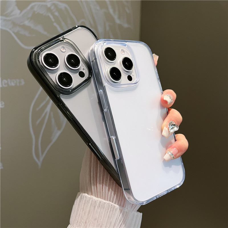 Suitable for Apple 16 Acrylic Mobile Phone Case with Smart Buttons Iphone16Promax Frosted Two-In-One All-Inclusive