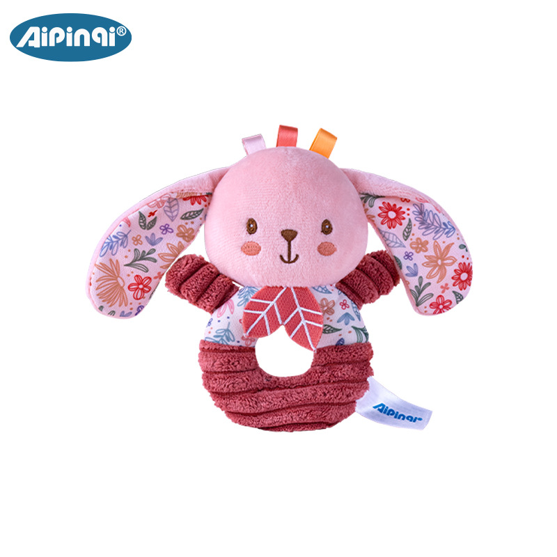 Aipinqi nuevo anillo de mano rosa peluche para bebés juguetes de agarre de mano 0 - 1 años bebés campana de mano BB palo al por mayor