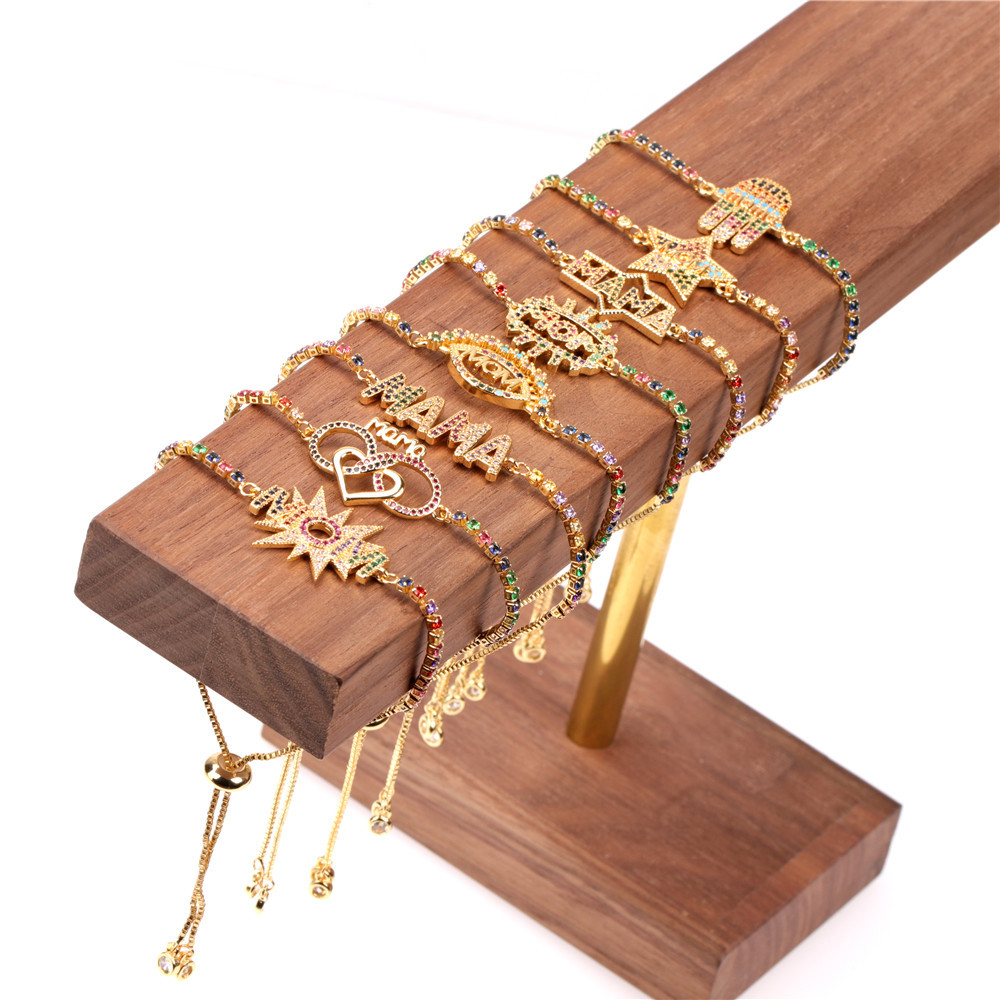 Fashion Geometric Copper Plating Zircon Bracelets 1 Piece