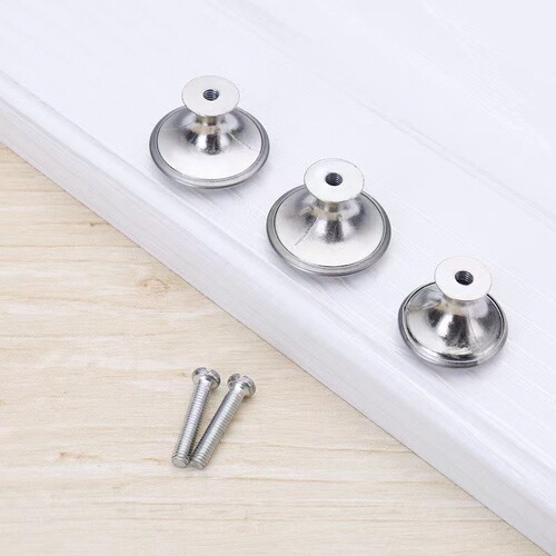 Stainless steel mushroom head handle, exposed and concealed single-hole cabinet door black handle, cabinet drawer round door handle