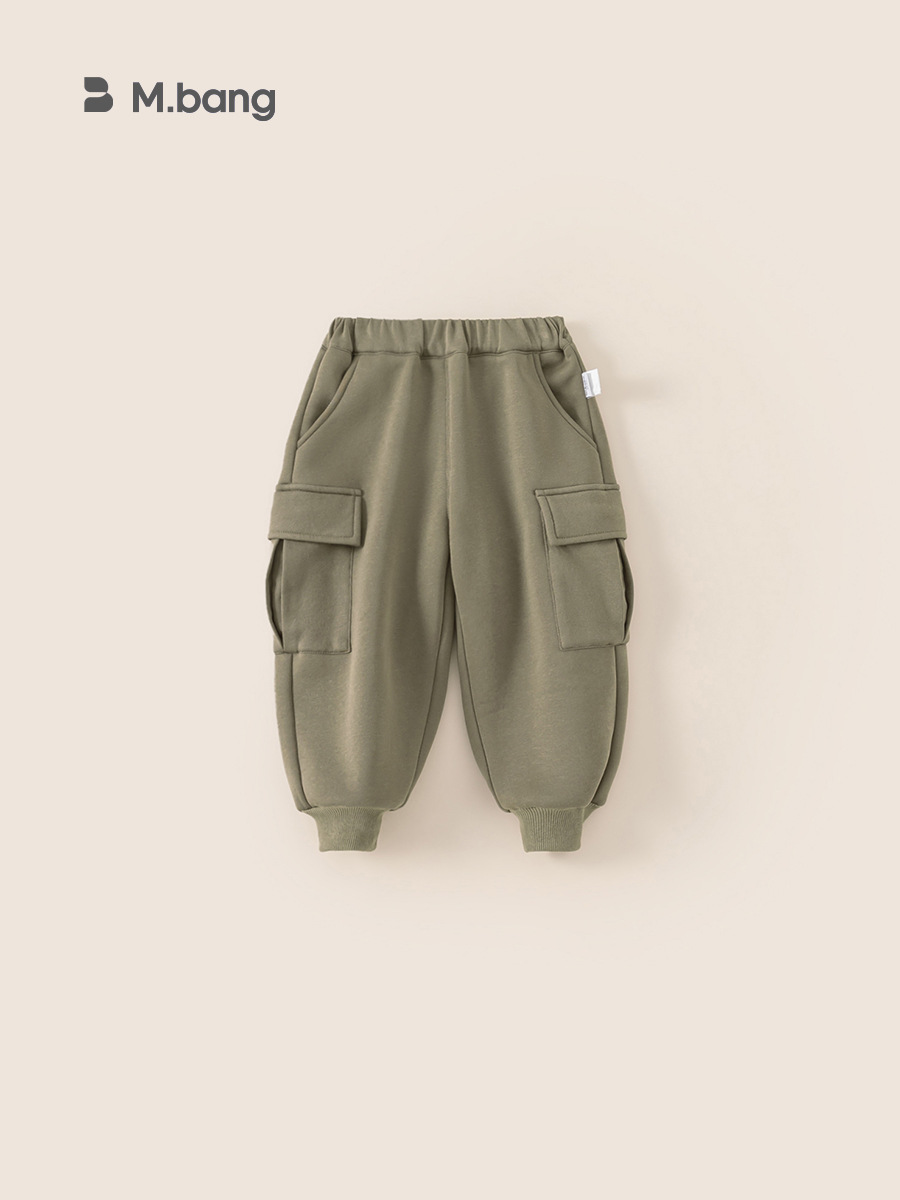 Pantalones Cargo Térmicos para Niño de Poliéster, Cintura elástica, para Otoño e Invierno