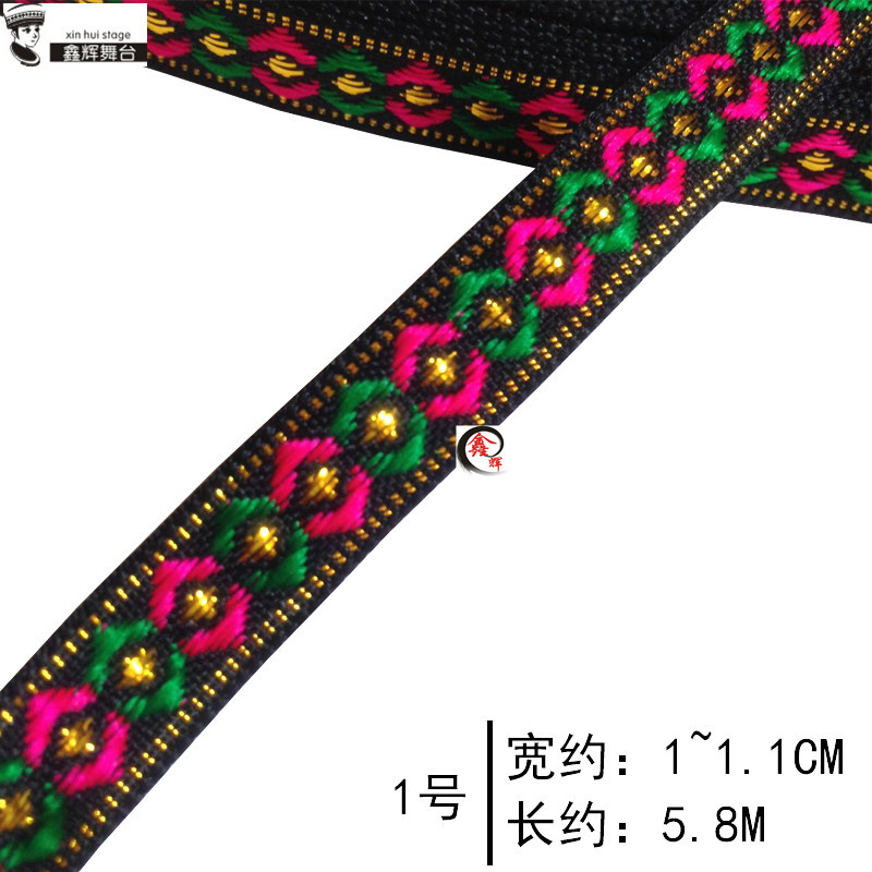 Cinta de Encaje Étnico de 1 cm de Malla Hexagonal y Polietileno para Artesanías