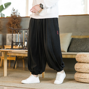 Winter new Chinese style thickened fleece-lined lamb wool fleece embroidered plus size leggings a generation of hair