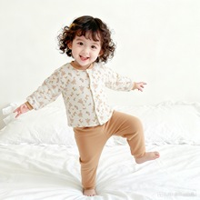 婴幼儿分体套装内衣秋冬季男宝女宝120克三层夹棉高腰分体婴儿服
