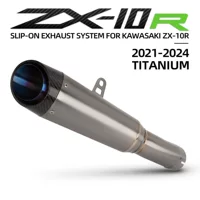 Подходит для модифицированного выхлопа мотоцикла ZX10R, средней и задней секции из титанового сплава, специально для специальных транспортных средств, неразрушающий прямой 23-24.