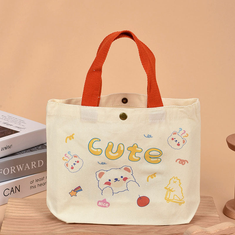 Estilo coreano ins estilo mano regalo pequeño bolso de lona portátil en blanco bolso artístico estudiante hombro bolsa de lona personalización