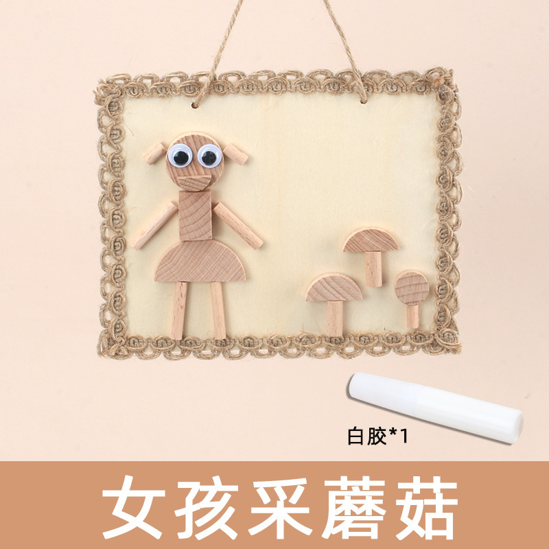 Weiweihu briy paquete de material de pintura hecha a mano jardín de infantes entrenamiento práctico material didáctico de madera maciza juguetes educativos creativos para niños