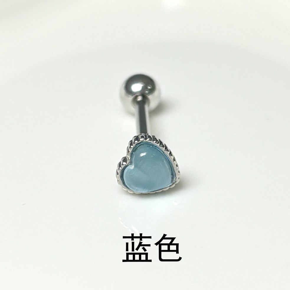 Silver pointed spike labret stud material detail