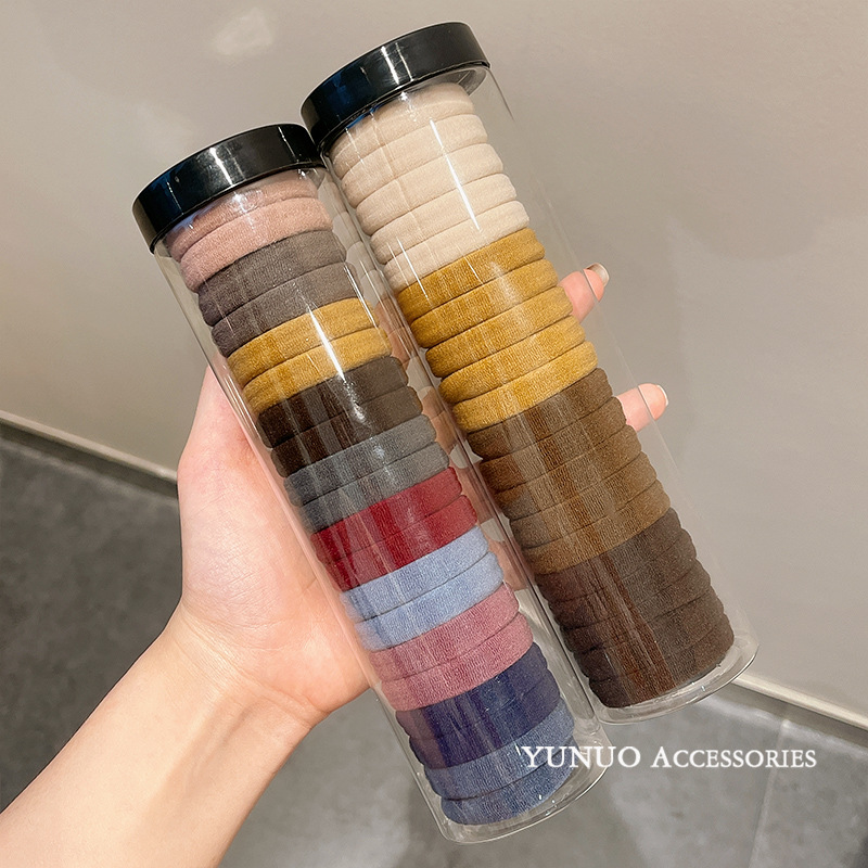 Banda de pelo sin costura banda de goma elástica alta corbata de pelo para adultos cuerda de pelo grueso corbata de pelo femenino corbata de pelo simple de Corea del Sur joyería de cuerda de pelo simple