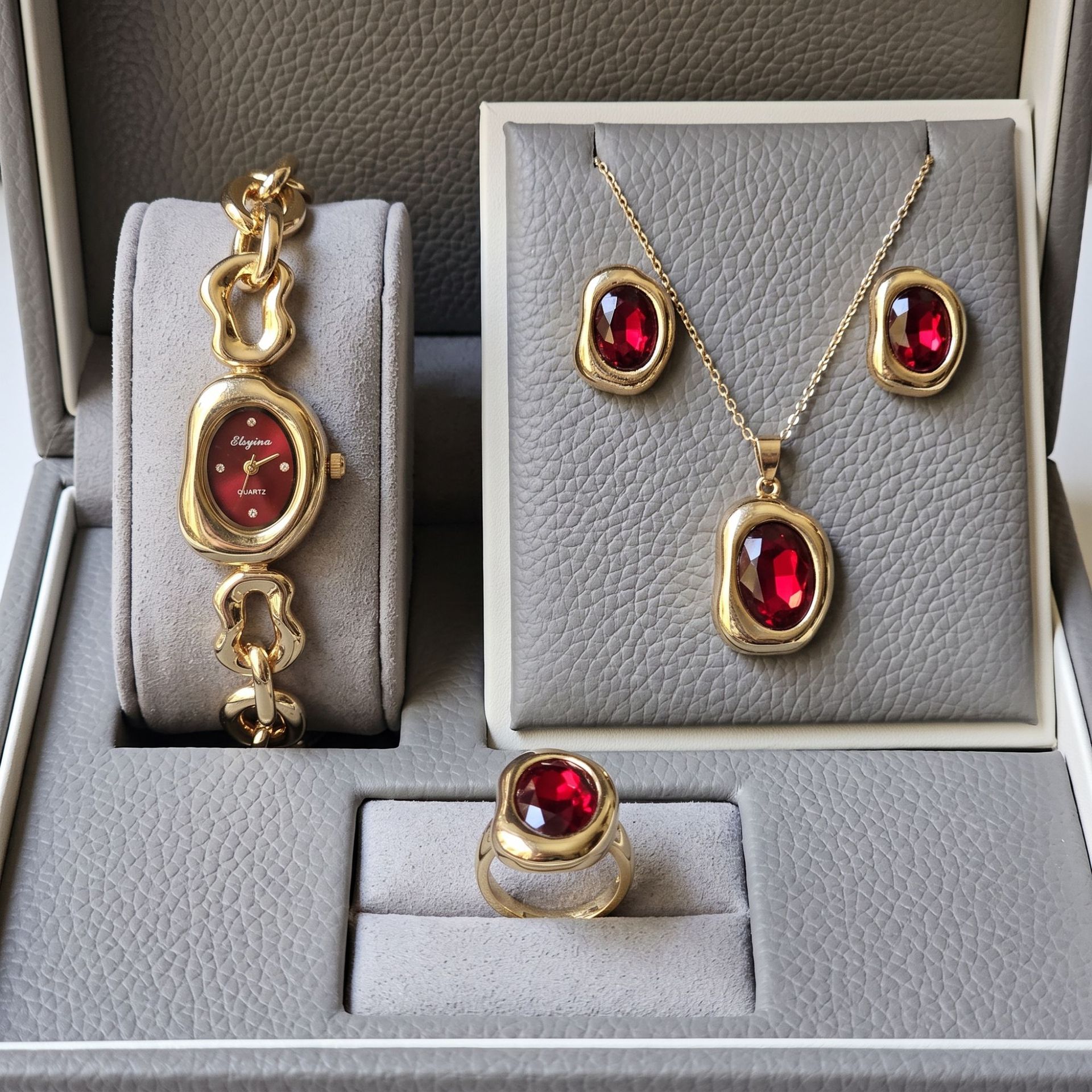 5-teiliges Damen-Quarzuhr-Set mit Armband