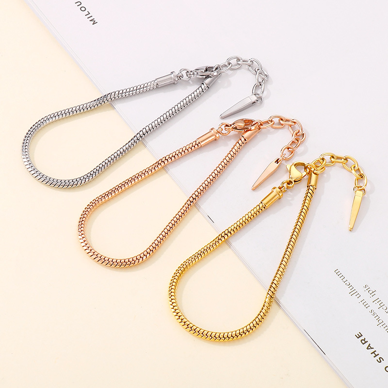 10g Weight PVD Coated Gold Plating Process 18K Real Gold Plated Plating Material Bracelets, Jewelry Classification PVD Coated 18K Gold Plated Geometric Titanium Steel Fashion Waterproof Non Tarnish 304 Stainless Steel Bracelets Jewelry