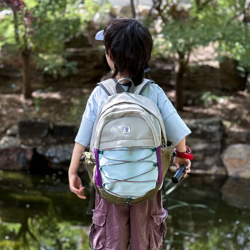 Mochila de jardín de infantes de moda de color contrastante para niños viajes al aire libre mochila pequeña para niñas mochila escolar