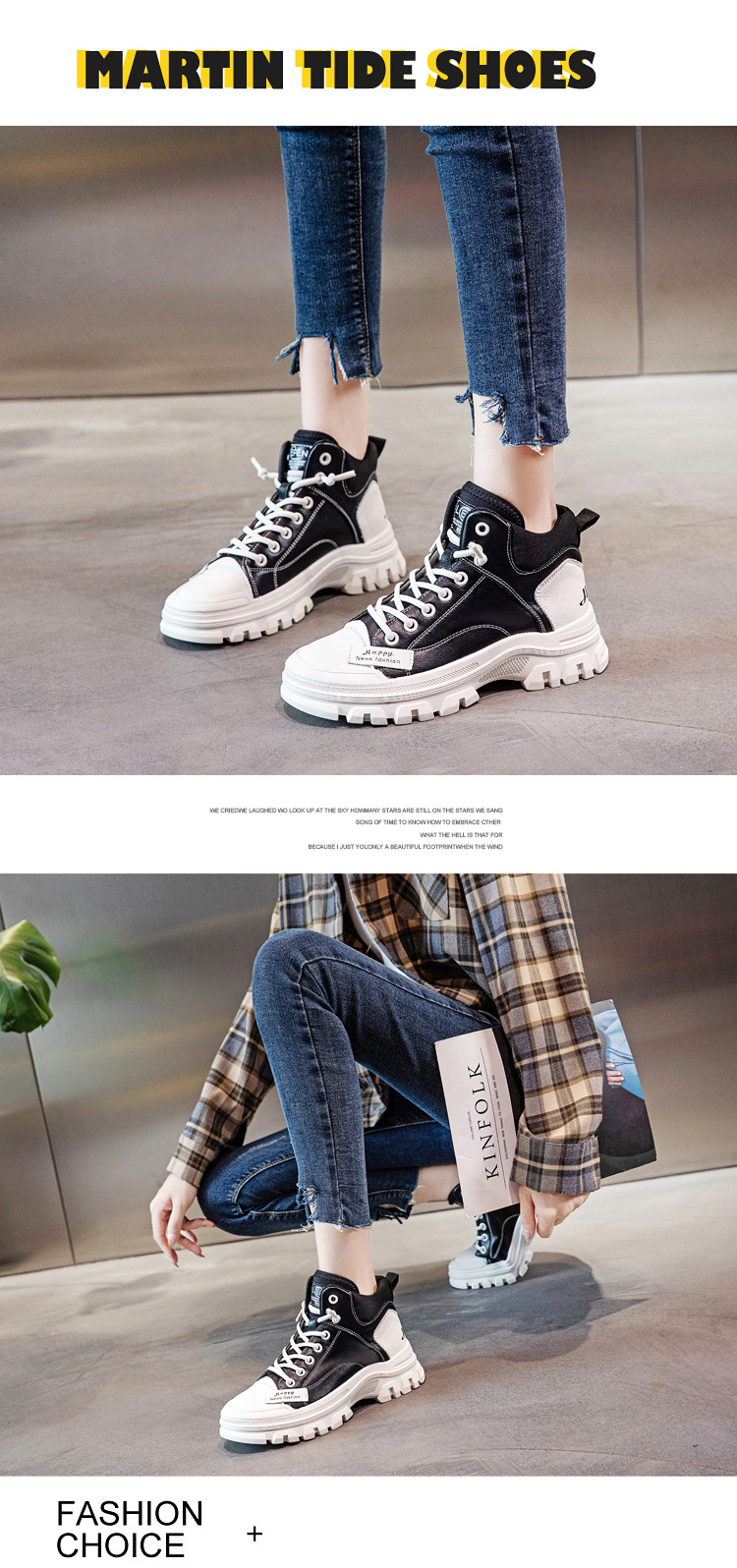 2023 herbst und Winter Neue Echtes Leder Vielseitige Arbeitskleidung Kurze Stiefel für frauen Freizeit Sport High Top Kleine weiße Schuhe_voghion.com