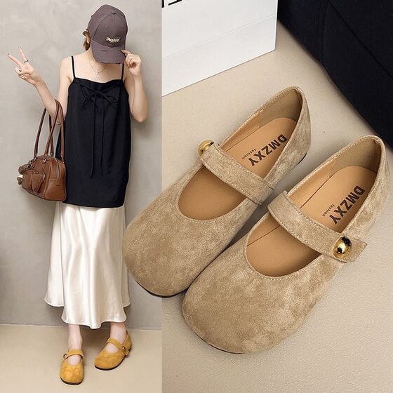 2025 New Soft-soled Birkennedy Single-layer Shoes Women's Spring and Summer with Skirt Flat-soled Mary Jane Shoes All-match Evening Pea Shoes