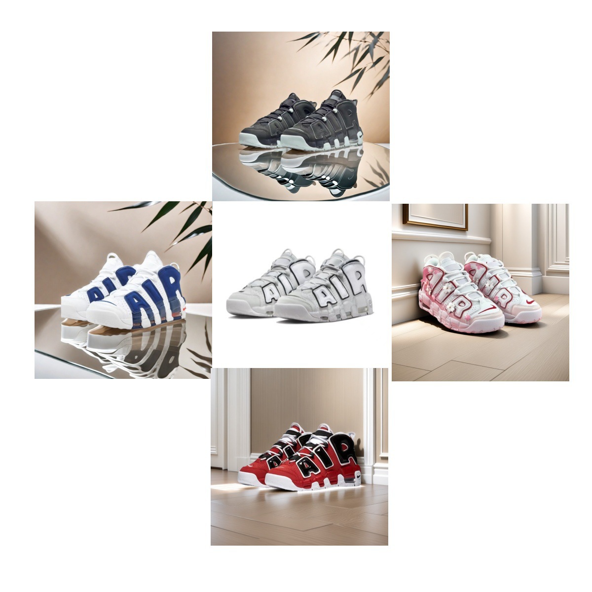 Zapatos Putian primavera y otoño nuevo estilo Pippen Big Air Panda zapatos de moda hombres y mujeres parejas cómodas y aumentadas zapatos deportivos zapatos de skate