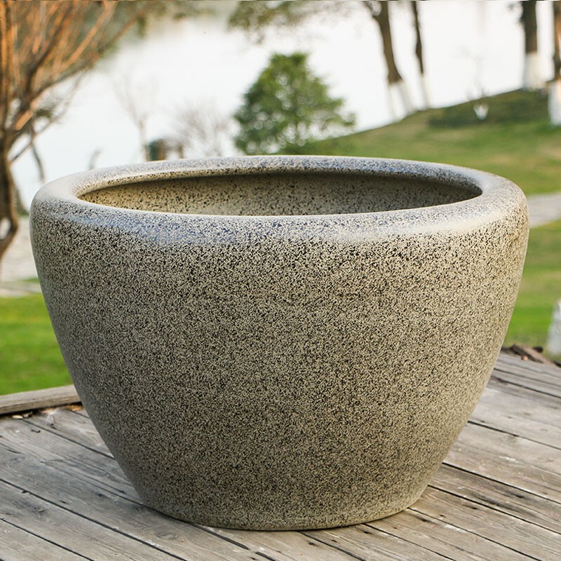 Jingdezhen Ceramic Water Lily Lotus Pot Flower Pot Extra Large Water Tank Balcony Large Flower Pot Outdoor Tree Planting Flower Tank