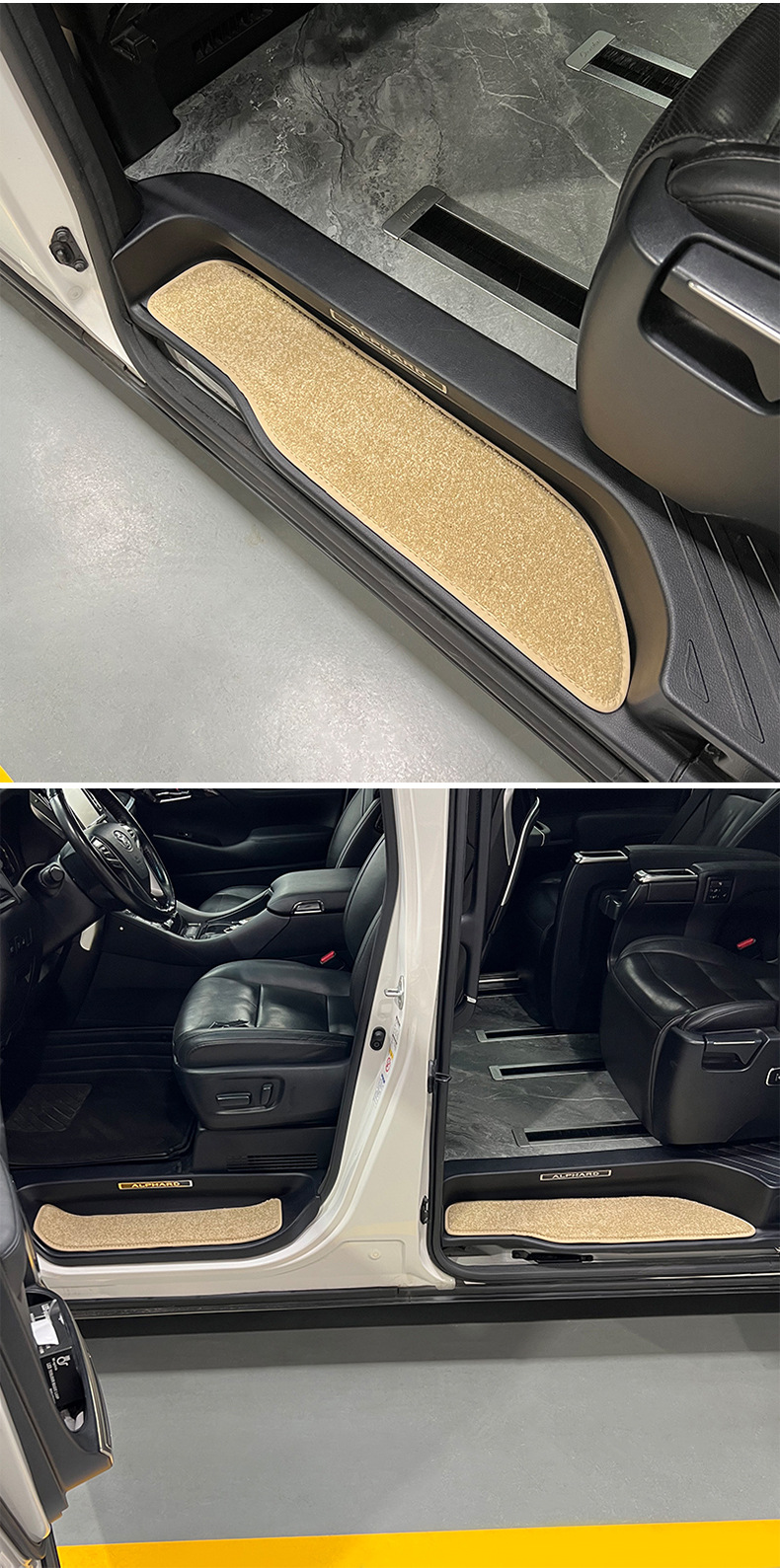 Alphawell Welcome Pedal Carpet, Customized Four-Door Threshold Mat for Specific Vehicles, Car Interior Modification