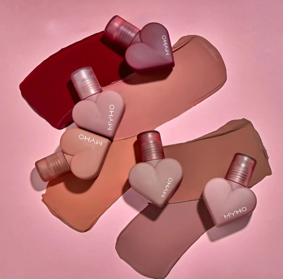 MYHO love Mousse Matte Labial glaze KAJA heart-shaped air cushion Labial glaze Lithe velvet Matte Lipstick