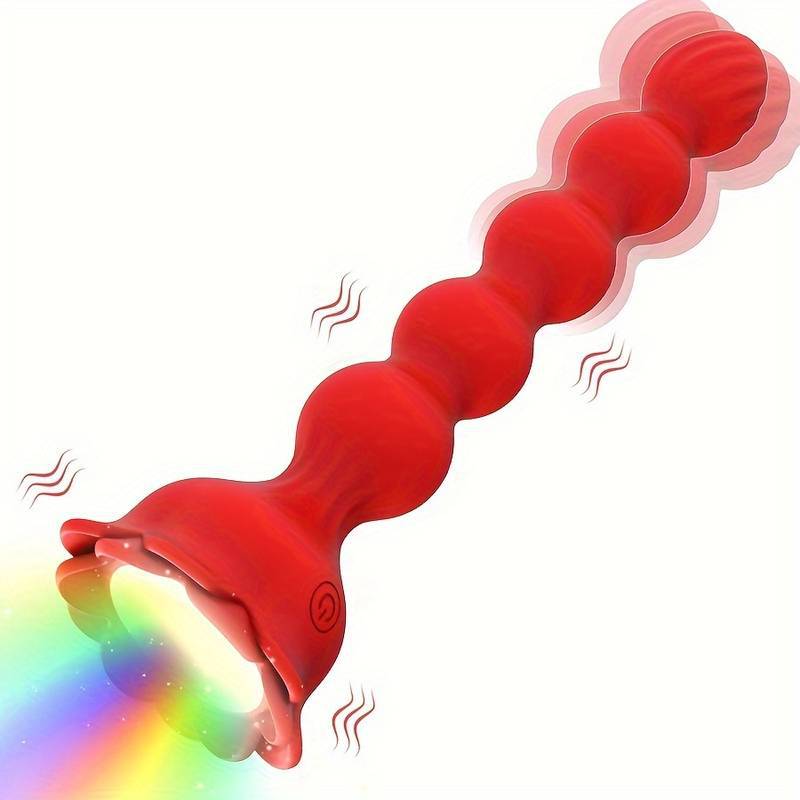 Glowing Remote Control Rose Anal Plug Prostate Massager Vibrator_voghion.com