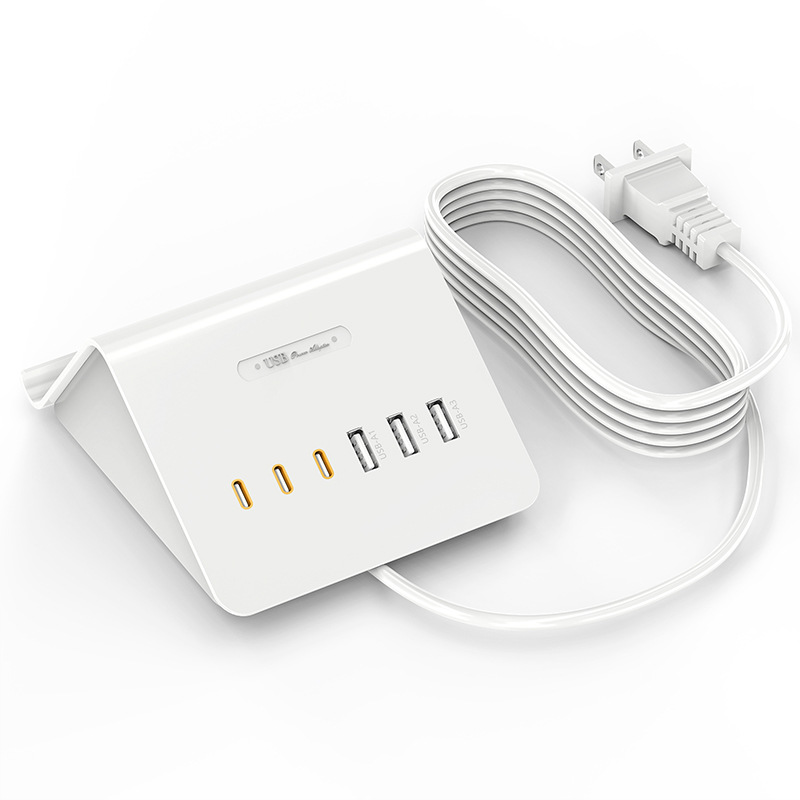 USB多口pd20W便携式桌面充电站 平板手机手表多功能带支架充电器