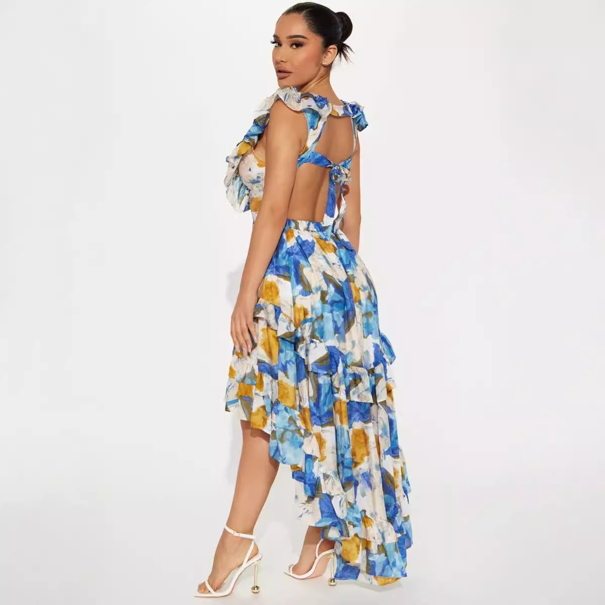 2024 Summer New European And American Cross-Border Women's Bohemian Casual Style Fashion Printed Vacation Long_ecoleips.com