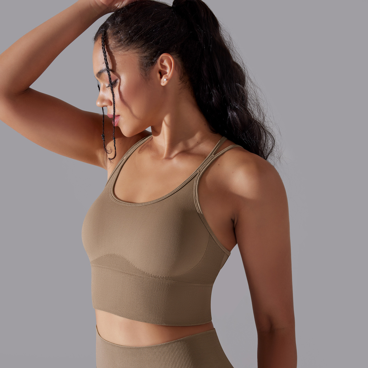 Simple Style Sports Solid Color Nylon Cotton Blend U Neck Tracksuit Vest Jogger Pants Leggings display picture 18