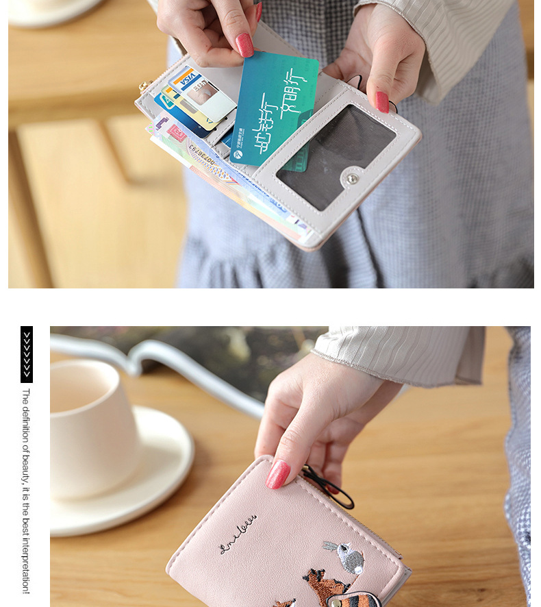 Synthetic Leather Lining Material Fashion Animal Square Zipper Buckle Small Wallet
