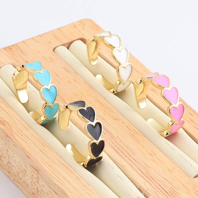 Fashion Heart Shape Copper Plating Open Ring 1 Piece