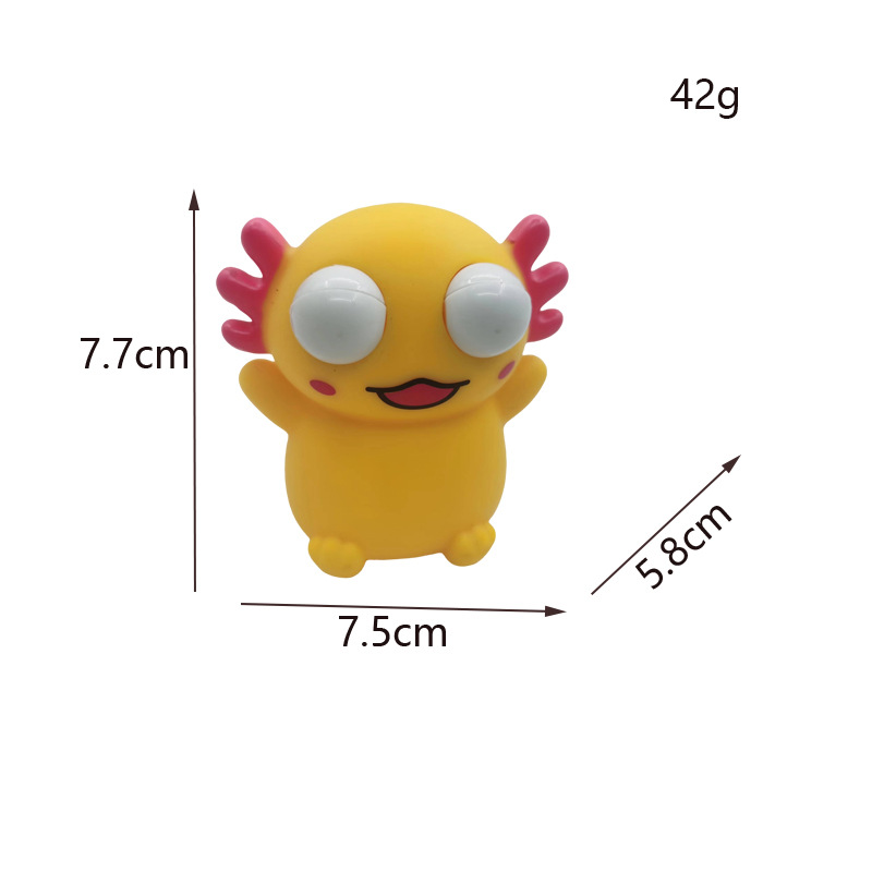 눈을 가늘게 뜨고 서 있는 도롱뇽 [노란색]