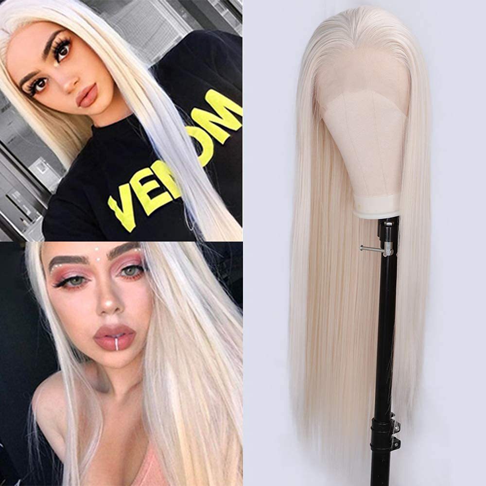 Synthetic Hair Wig With Synthetic Front For Women's Long Straight Hair_voghion.com
