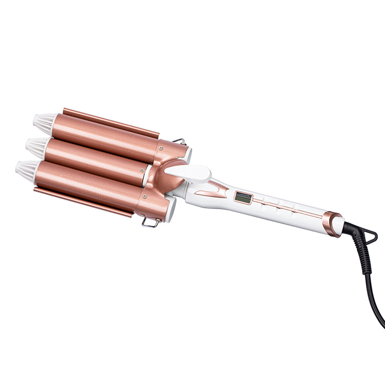 跨境货源厂家专供永东陶瓷蛋卷棒三棒卷发棒三管卷发棒大卷水波纹