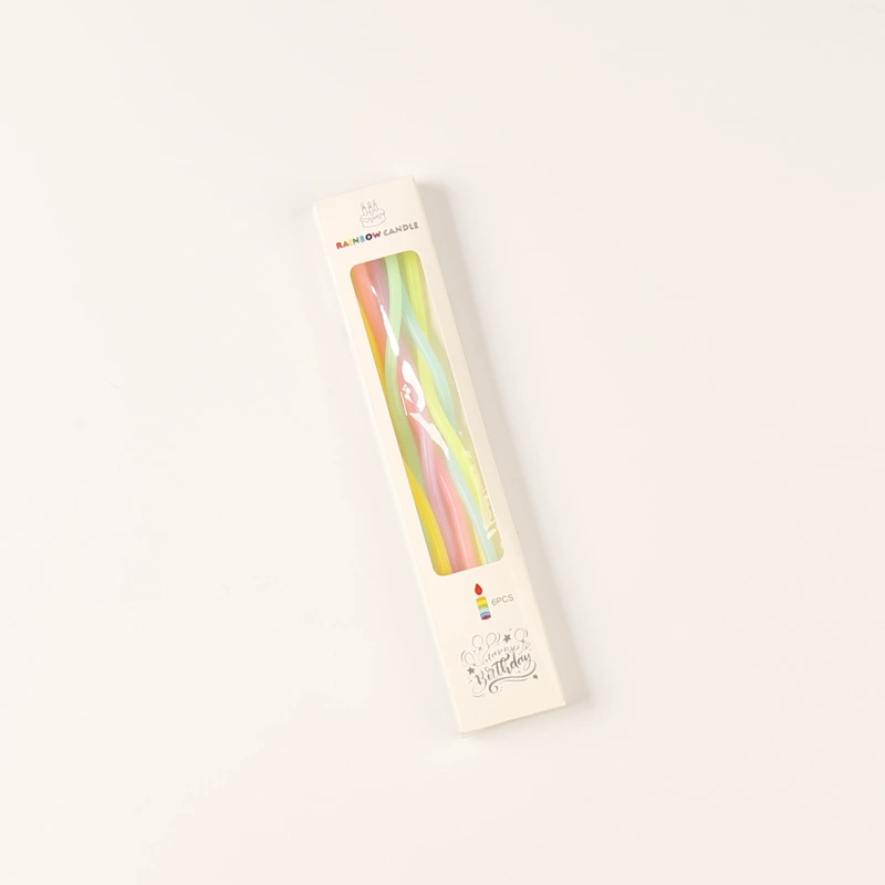 День рождения Резьба Свеча Красочный золотой цвет Золото-серебряная твистая резьба Свеча Торт Кривая Свеча Изогнутая Свеча