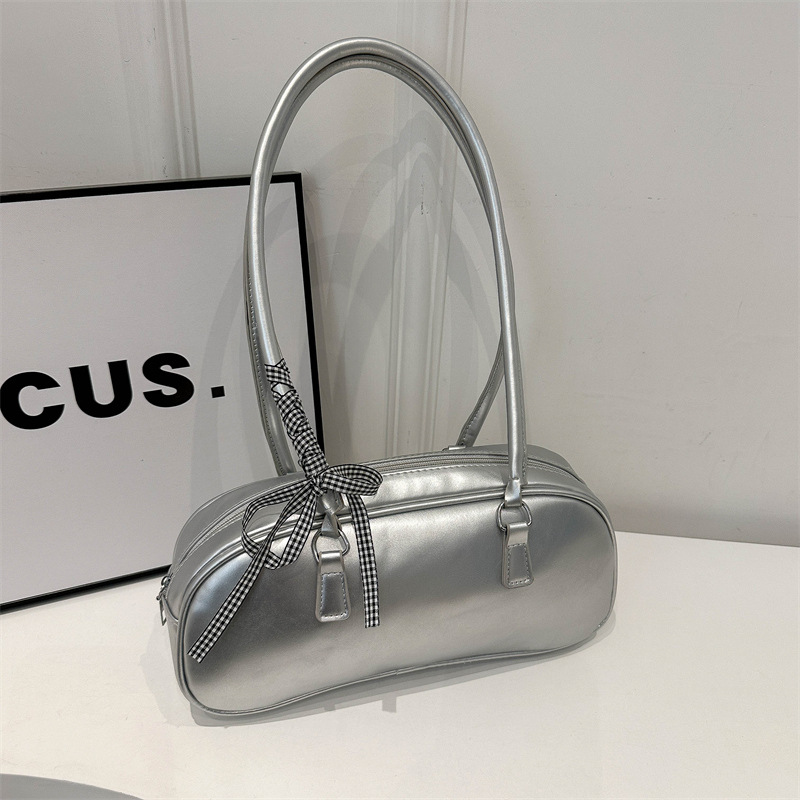 thumbnail image 1 of Bolso de mano con lazo de moda coreana, edición 2025, diseño exclusivo, bolso de hombro de gran capacidad, bolso de almohada trendy., 1 of 10