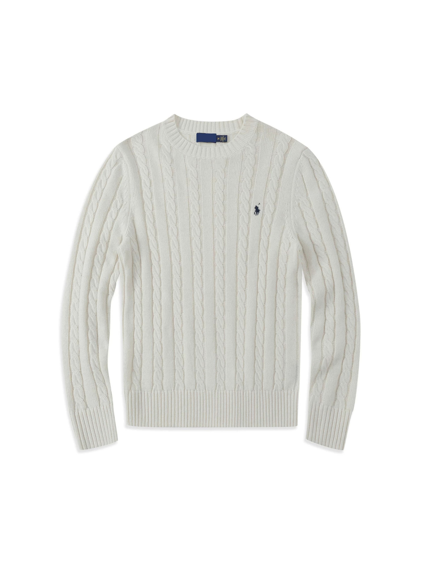 Foreign trade autumn and winter men's casual sweater with pony design, cable knit, embroidered round neck, long sleeve knitwear wholesale