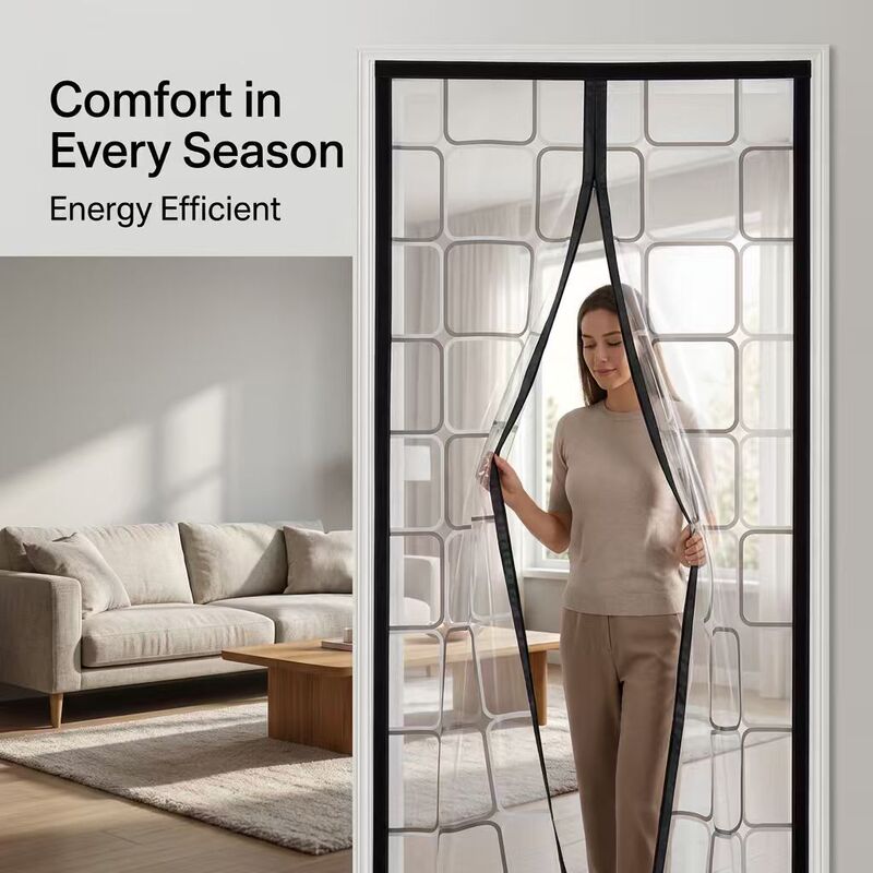 Air conditioning door curtain, universal for all seasons, with magic tape, partition to prevent oil fumes, no need for drilling, windproof and cold-proof for the bedroom