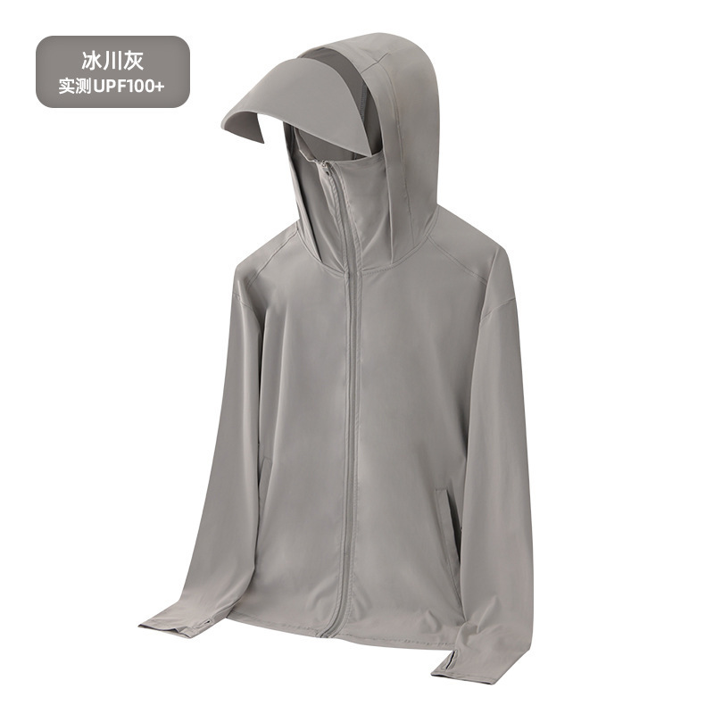 UPF50 + chaqueta de protección solar de verano tendencia suelta de hielo piel piel transpirable chaqueta de protección solar al aire libre para hombres