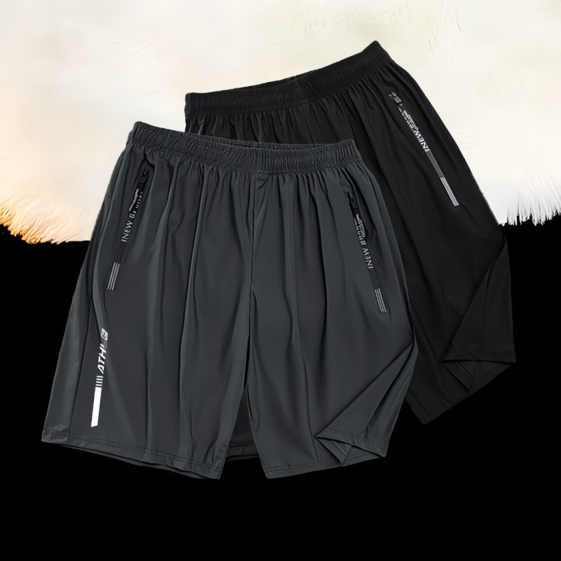 High Elastic Nylon Ice Silk Shorts Men's Summer plus size Loose Quick-drying Casual Sports Pants Breathable Beach Pants