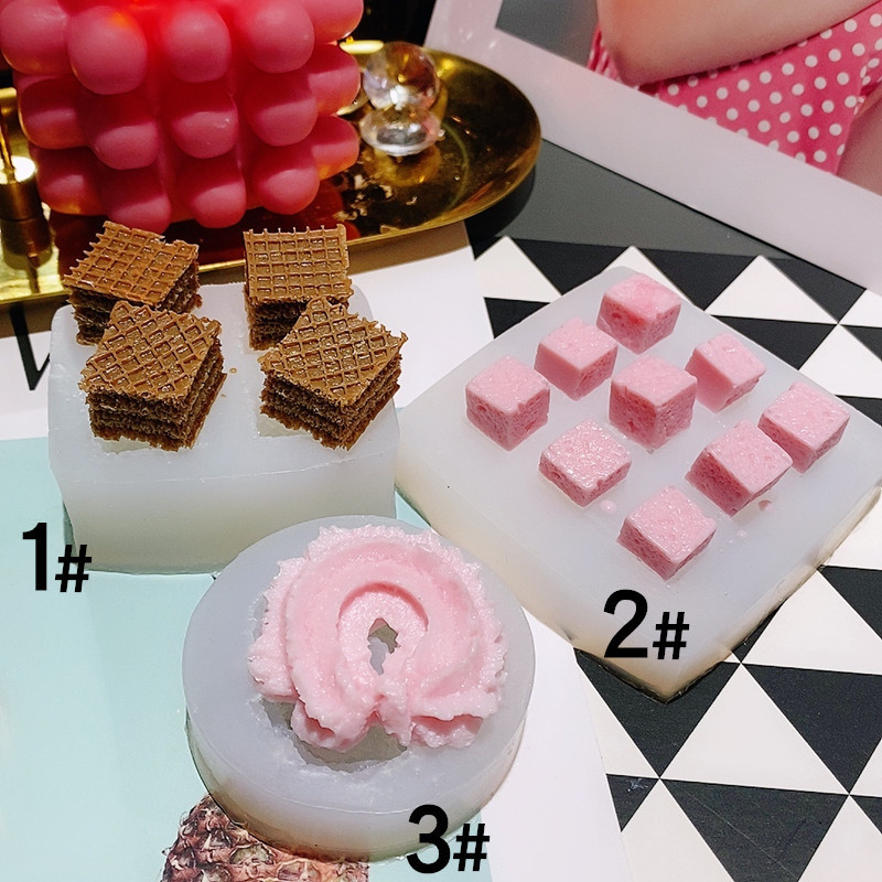 Galleta oblea de chocolate galleta simulación silicona molde DIY hecho a mano epoxi arcilla fondant Decoración