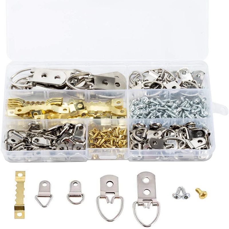 270PCs photo album Hook hanger saw tooth ring steel heavy duty home decoration nail hook accessories screw cross-border supply