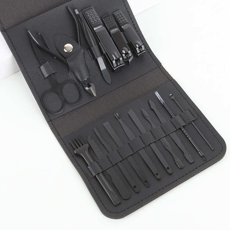 Juego de cortaúñas de 16 piezas color verde matcha, juego de belleza, juego de herramientas para uñas, juego de cortaúñas