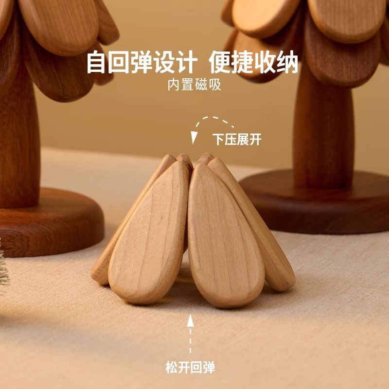 Alta sensación de árbol de Navidad almohadilla de aislamiento térmico decoración de mesa creativa un árbol de madera sólida antifalpa plegable almohadilla de tazas y platos