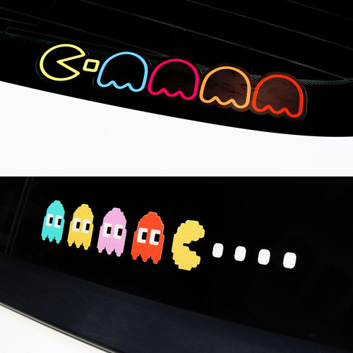 Little Overlord Pac Doud Car Sticker Creative Personality Cute Cartoon Electric Motorcycle Decorative Scratch Sticker Car Sticker