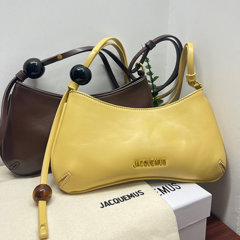 [in Stock] New Jacquemus French Retro Baguette Bag with Beaded Texture, Single Shoulder Handbag, Underarm Bag