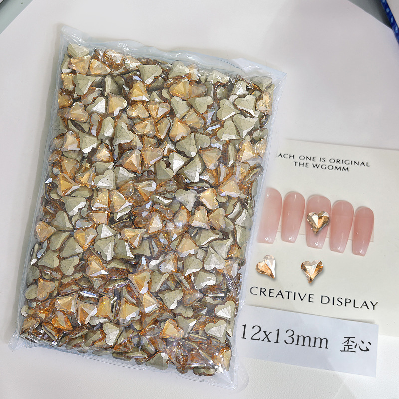 [KKK04-43] champagne big Crooked Heart 12 * 13mm