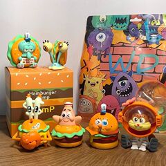 スポンジ・ボブ スクエアパンツ ブラインドボックス 6 バーガーシリーズ パトリックスター Squidward フィギュア トレンディ 車載 インターネット セレブ オーナメント ギフト