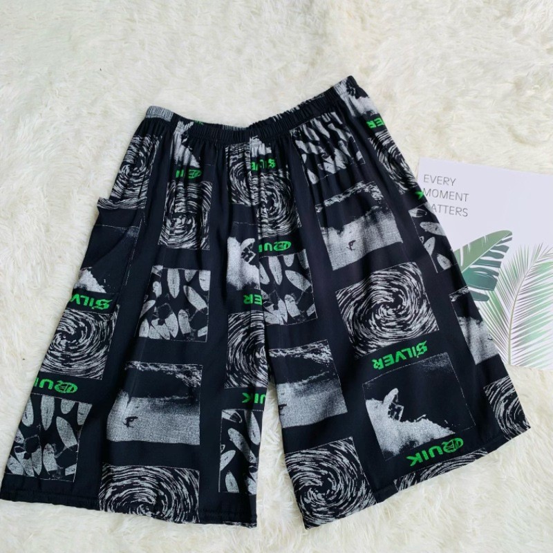 《남성용 5부 바지》 다크 나이트 소용돌이