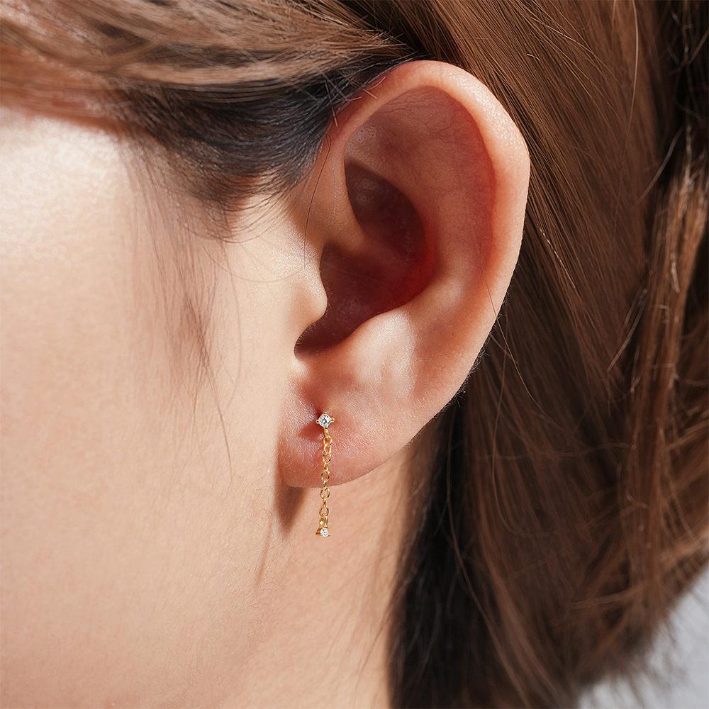 2g Weight Zircon Inlay Material Ear Studs Classification 1 Piece Quantity Daily Occasion 925 Sterling Silver Material Geometric Pattern Women's Gender Plating Design Simple Style Style 1 Piece Ear Cartilage Rings & Studs Simple Style Geometric 925 Sterling Silver Plating Zircon 78