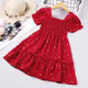 Foreign trade children's clothing 2022 new girl's dress summer foreign style polka dot short-sleeved lace princess dress agency tide