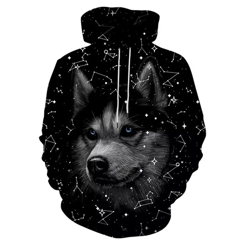 Men's Sweatshirt Western Autumn and Winter 3D Digital Printing Large Size Casual Hooded Sweatshirt
